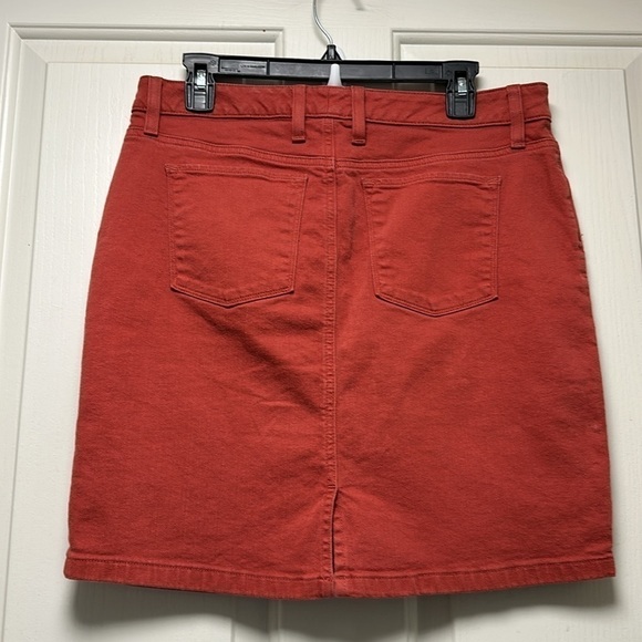 LL BEAN Favorite Fit Denim Skirt Rust Sz 10p - Picture 2 of 6